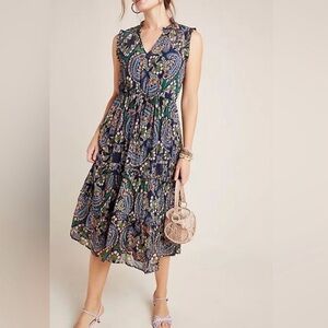 Anthropologie Elmira Ruffled Midi Dress size 6